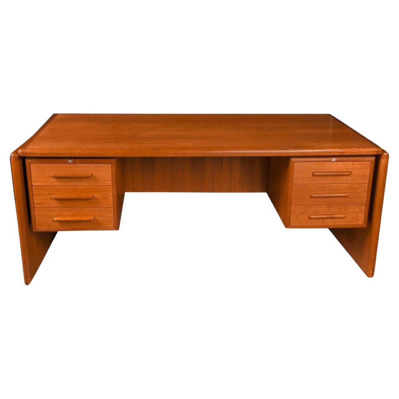 Midcentury Danish Teak Large Executive Desk 