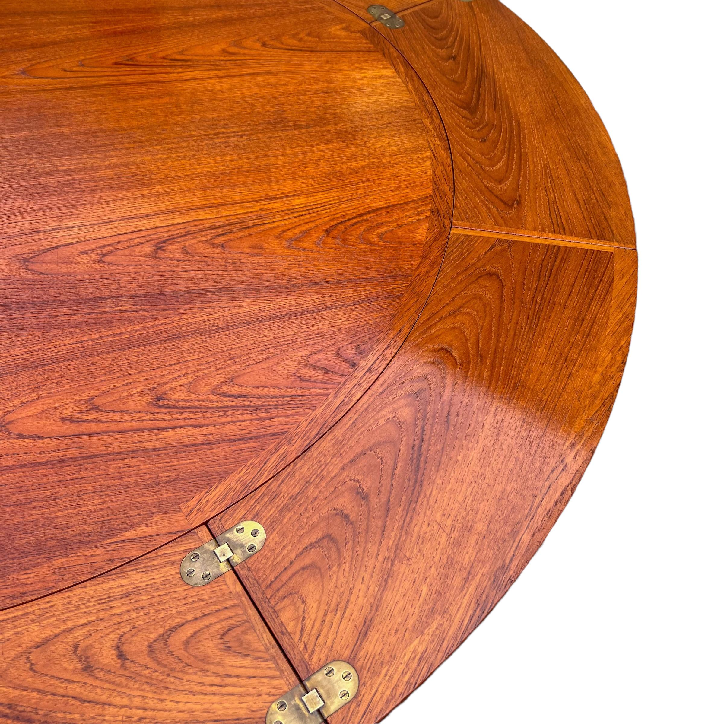 Mid-Century Danish Teak “Lotus” Flip Flap Dining Table by Dyrlund 5