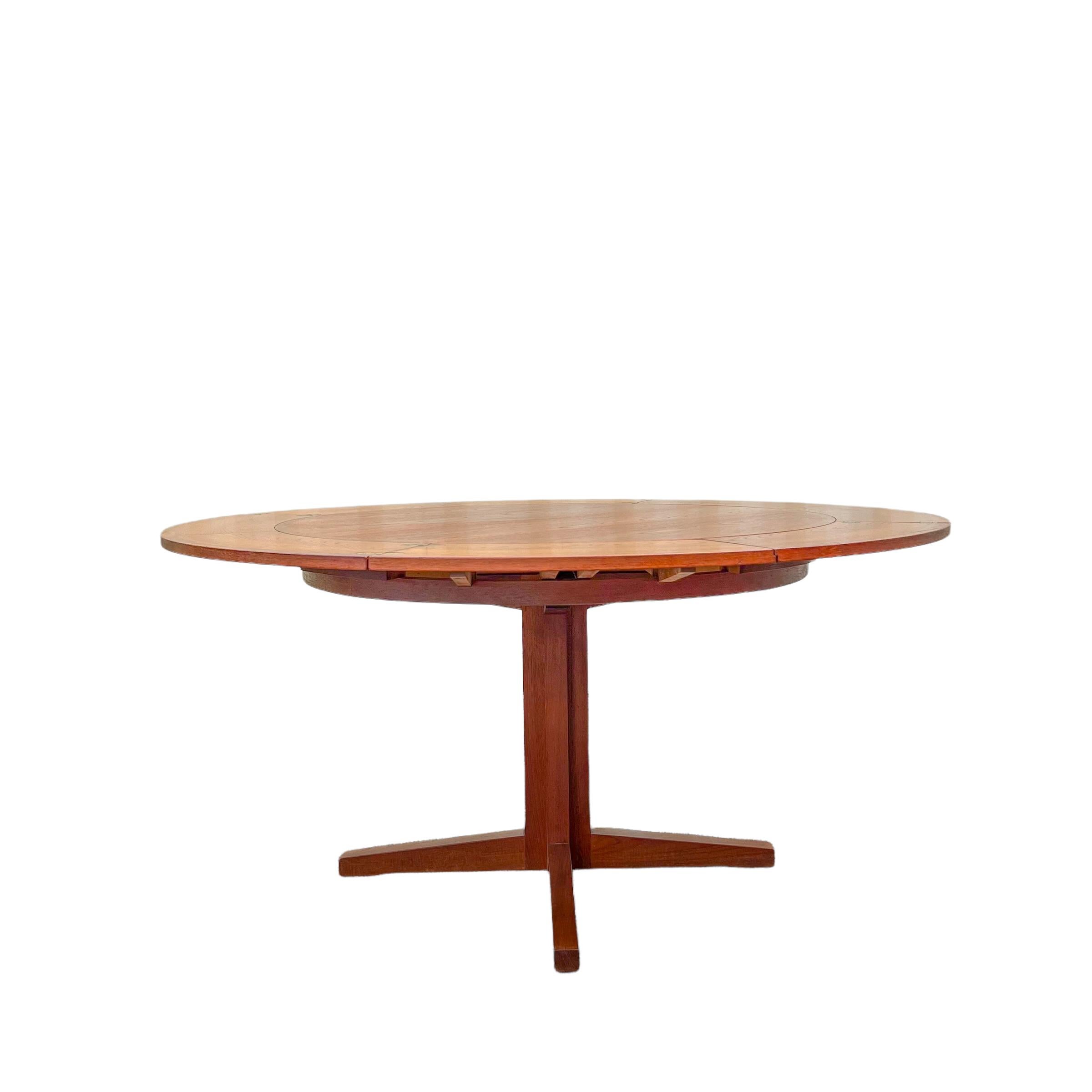 Mid-Century Danish Teak “Lotus” Flip Flap Dining Table by Dyrlund 2