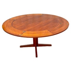 Mid-Century Danish Teak “Lotus” Flip Flap Dining Table by Dyrlund