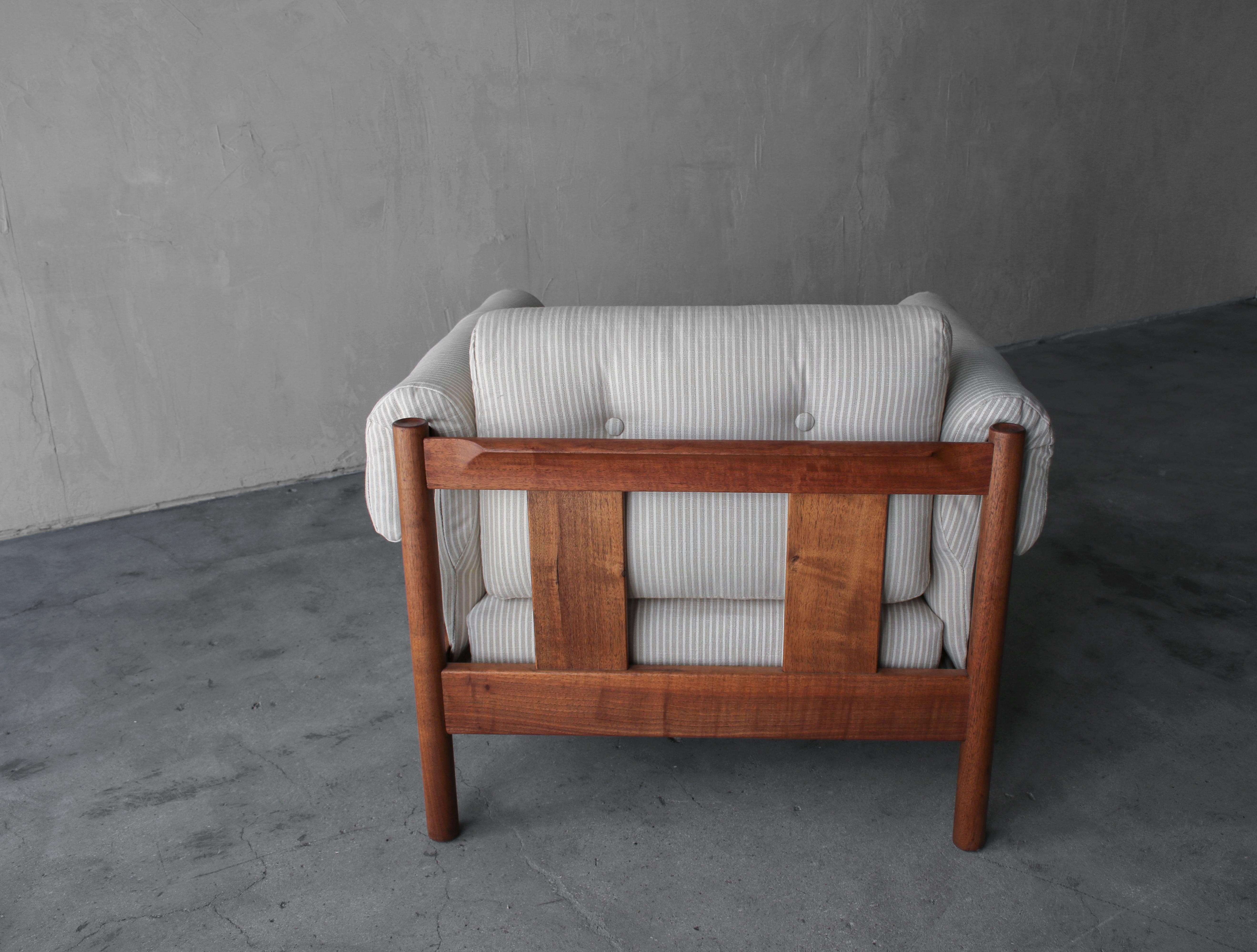 Fabric Midcentury Danish Teak Lounge Chair