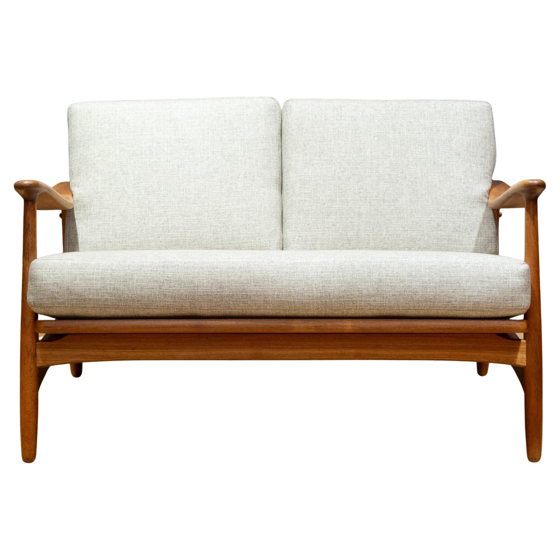 Mid-century Danish Teak Loveseat-Torben Strandgaard c.1950 For Sale