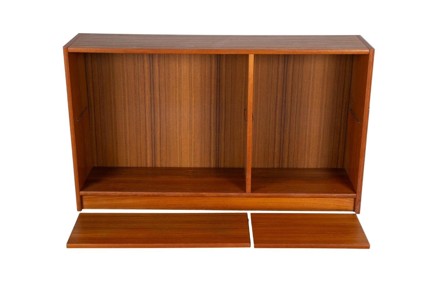Mid-20th Century Mid-Century Danish Teak Low Compact Bookcase For Sale