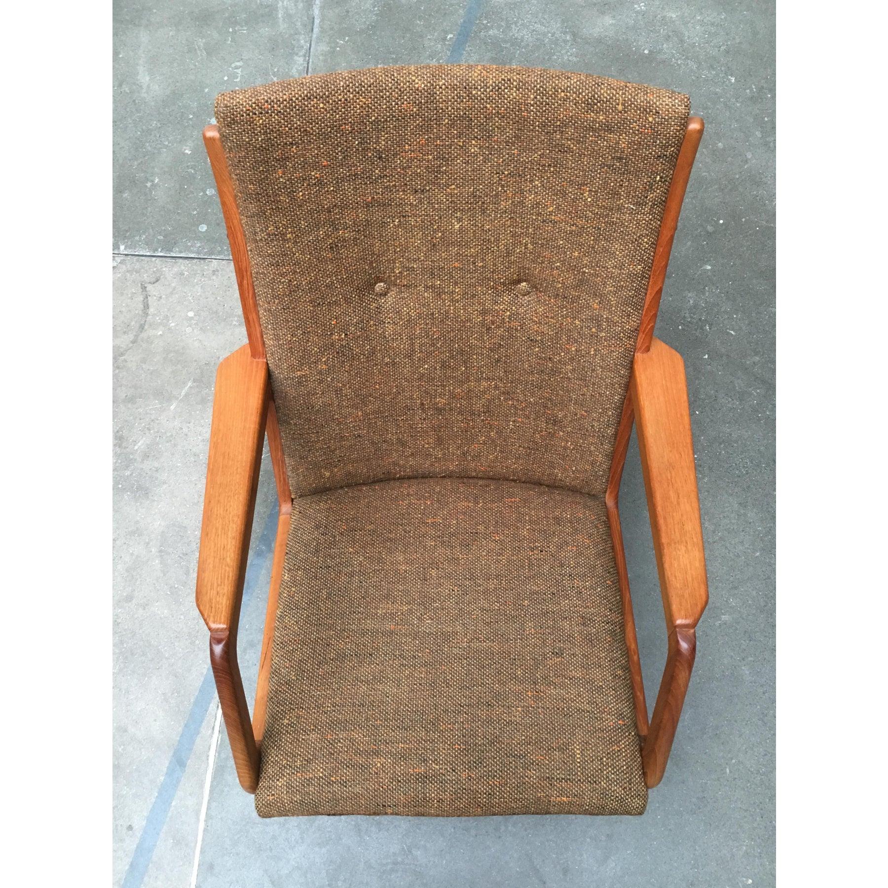 Mid-Century Danish Teak Model 100 Rocking Chair by Søren Georg Jensen, 1960s In Good Condition For Sale In Hamburg, DE