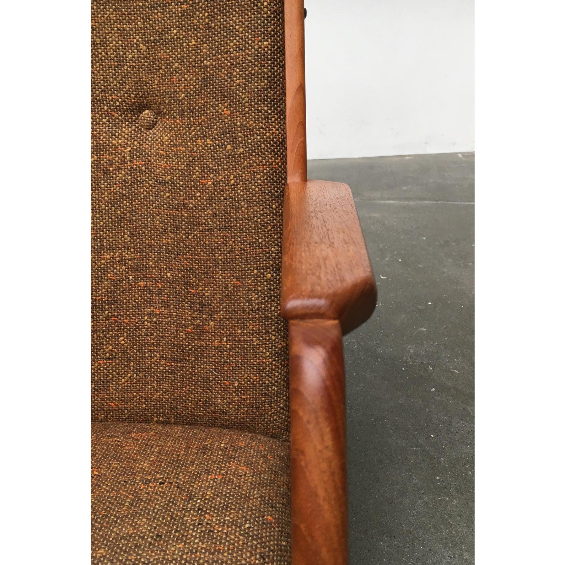 Wood Mid-Century Danish Teak Model 100 Rocking Chair by Søren Georg Jensen, 1960s For Sale