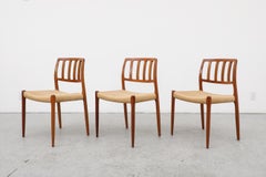 Einzelner dänischer Teakholzstuhl Modell 83 von Niels Moller, 1970er Jahre