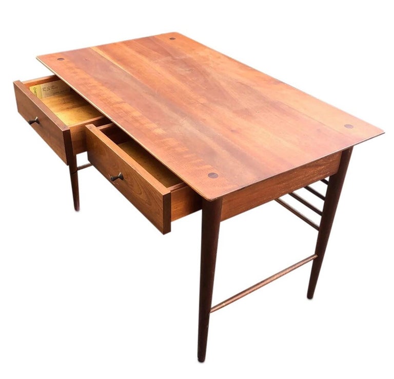 Mid Century Danish Teak Nesting Table with Two Drawers and Two Small