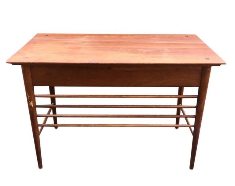 Mid Century Danish Teak Nesting Table with Two Drawers and Two Small End Tables For Sale at 1stDibs