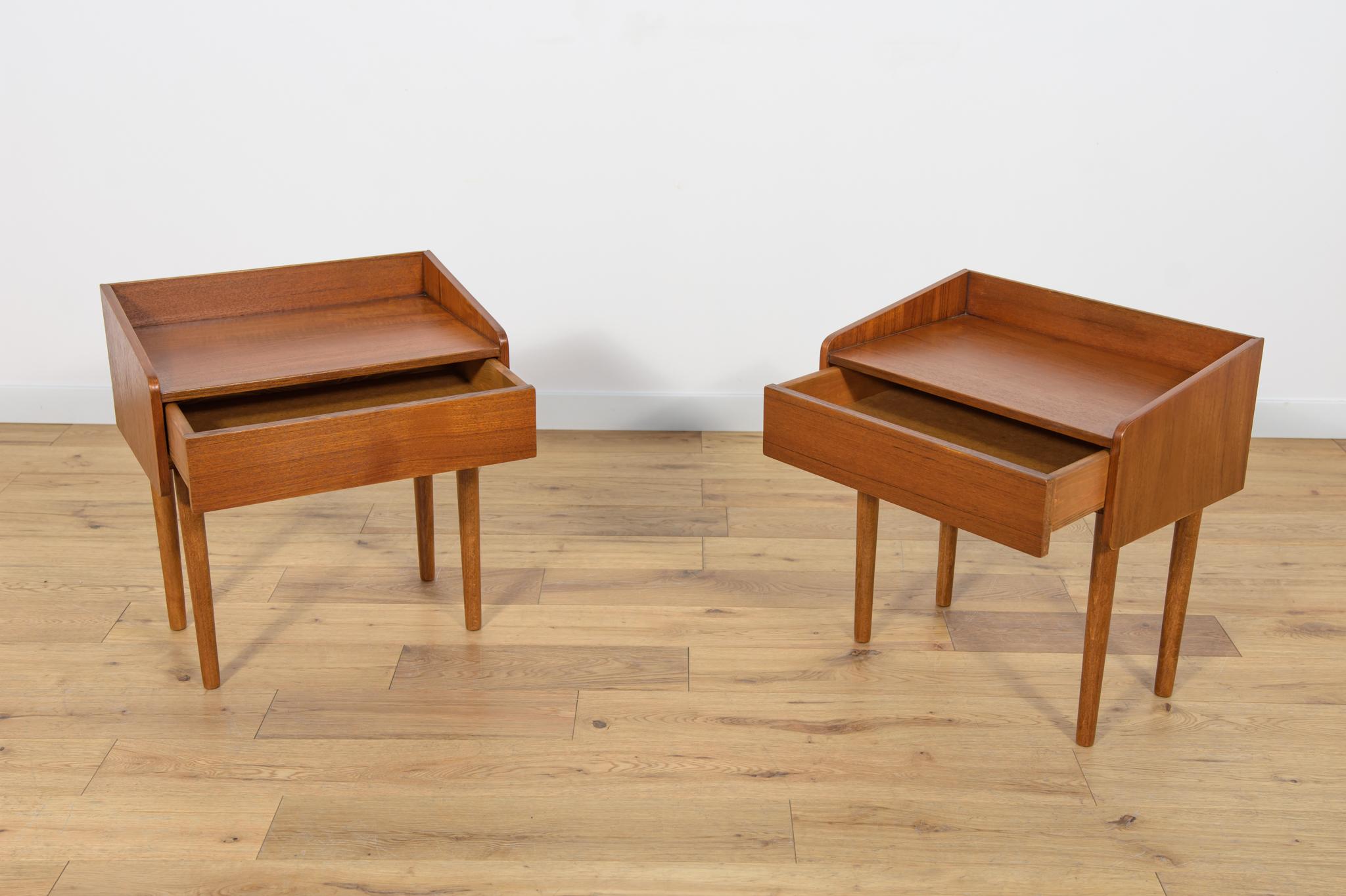 Mid-20th Century Mid-Century Danish Teak Nightstands, 1960s, Set of 2 For Sale