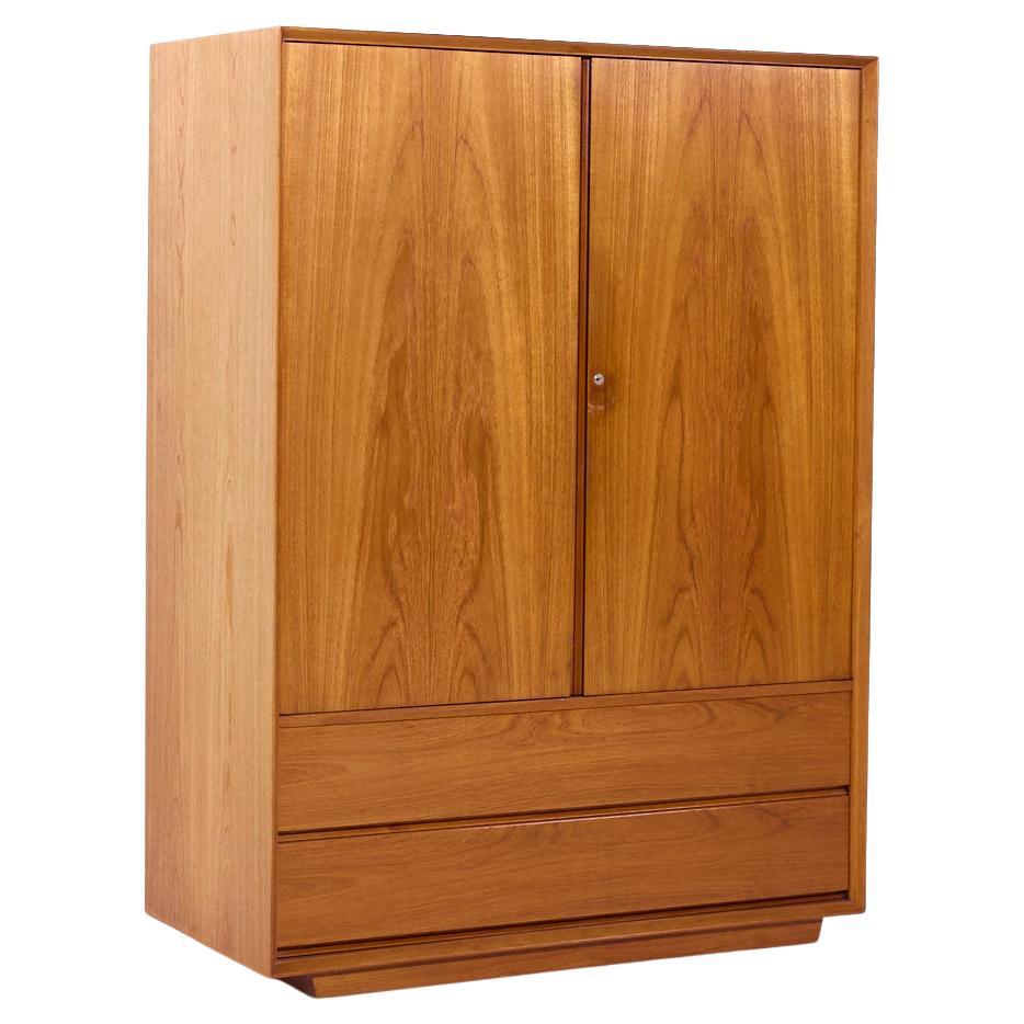 Mid Century Danish Teak Plinth Base Armoire