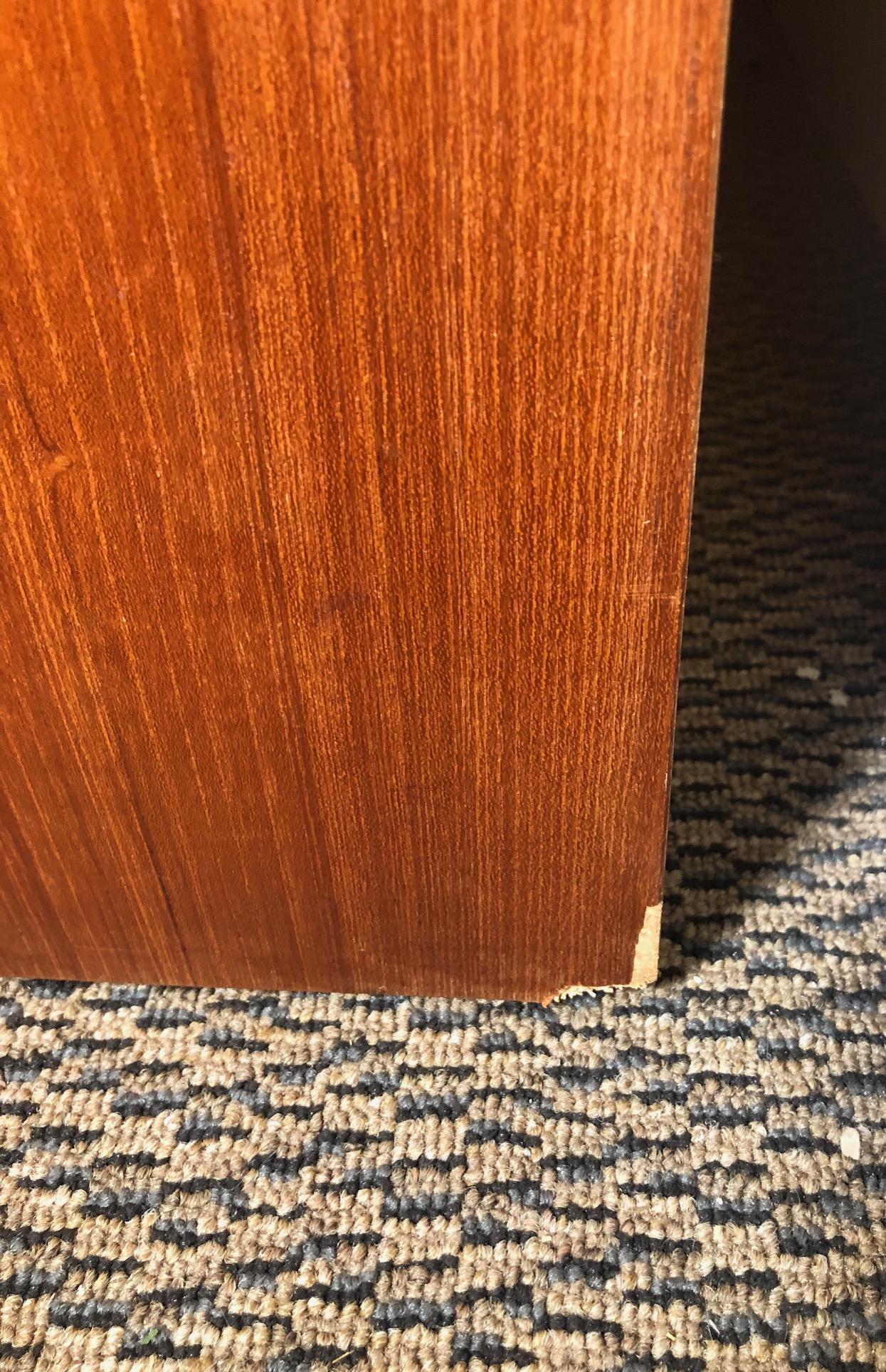 Midcentury Danish Teak Queen Size Headboard with Nightstands For Sale 8