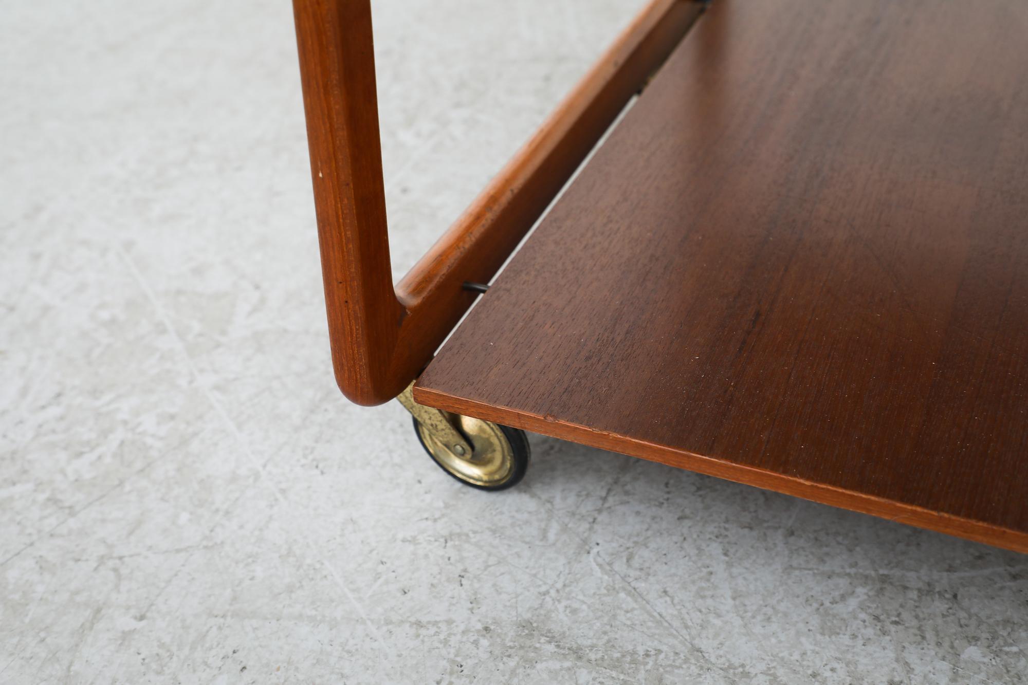 Mid-Century, Danish Teak Rolling Side Table 10