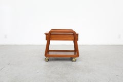 Mid-Century, Danish Teak Rolling Side Table