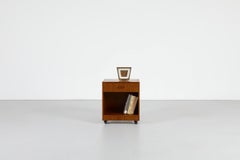 Mid-Century Danish Teak Rolling Side Table with Drawer, 1960s