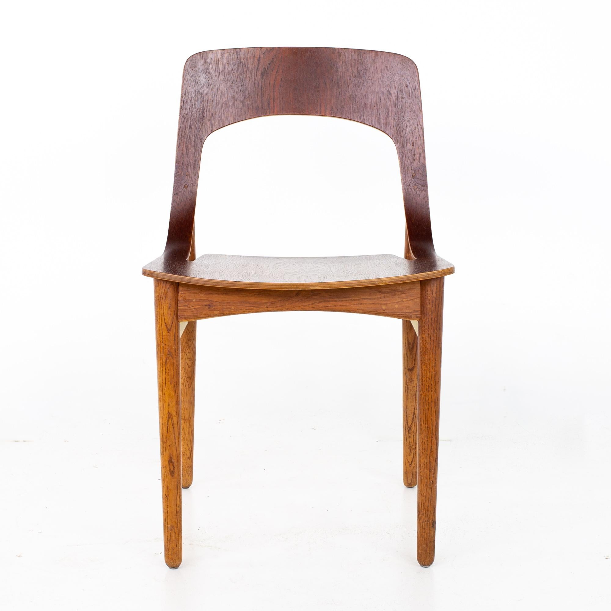 Mid-Century Modern Mid Century Danish Teak Roped Bentwood Dining Side Chair For Sale