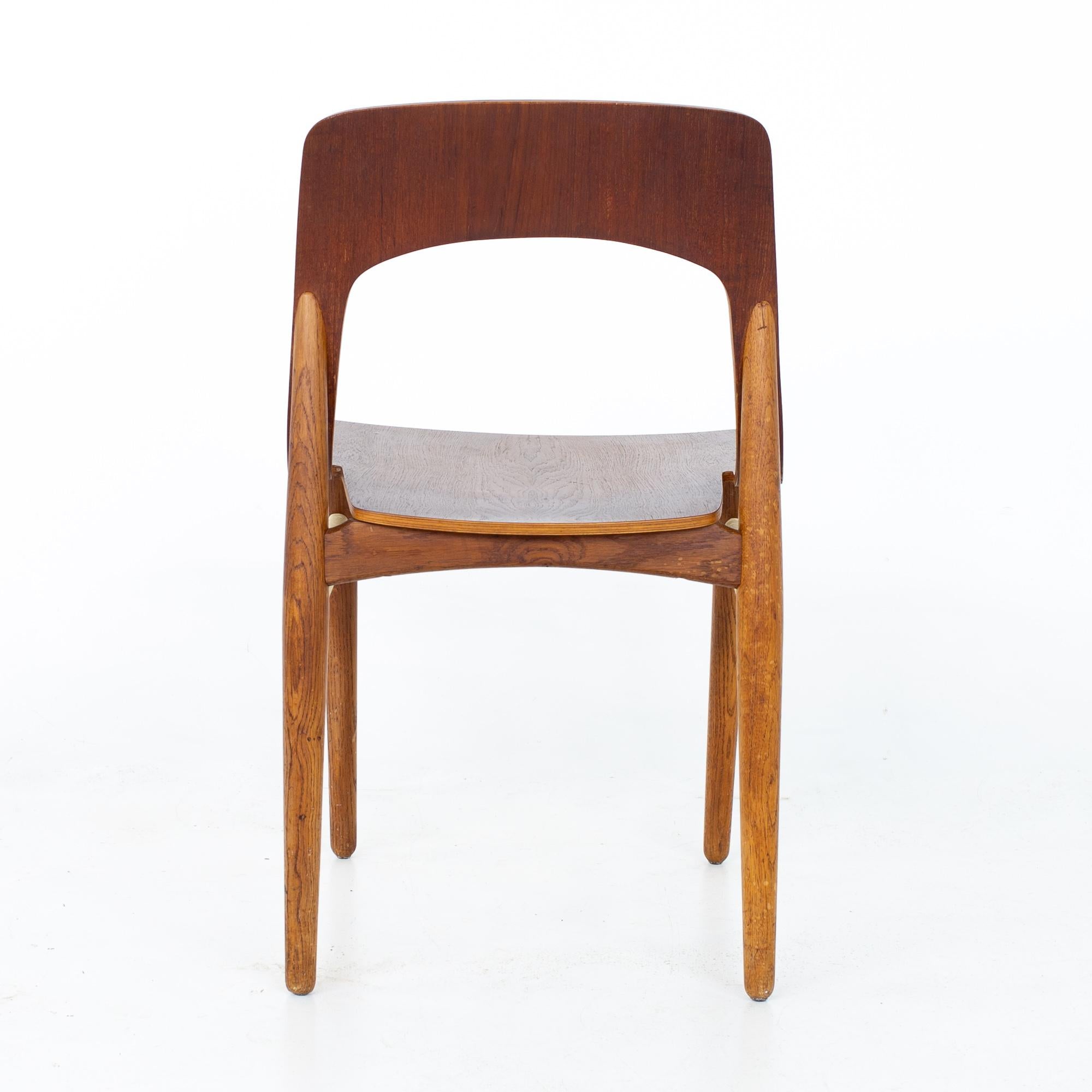 Mid Century Danish Teak Roped Bentwood Dining Side Chair For Sale 3