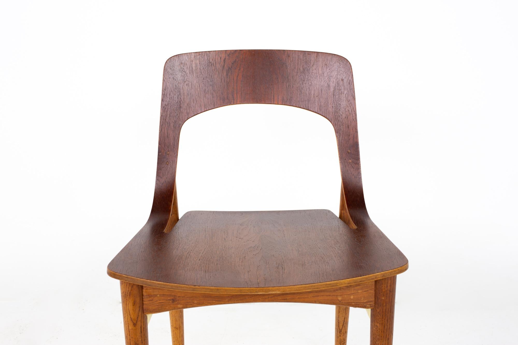 Mid Century Danish Teak Roped Bentwood Dining Side Chair For Sale 4