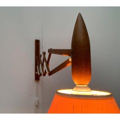 Mid-Century Danish Teak Scissor Wall Lamp from Le Klint