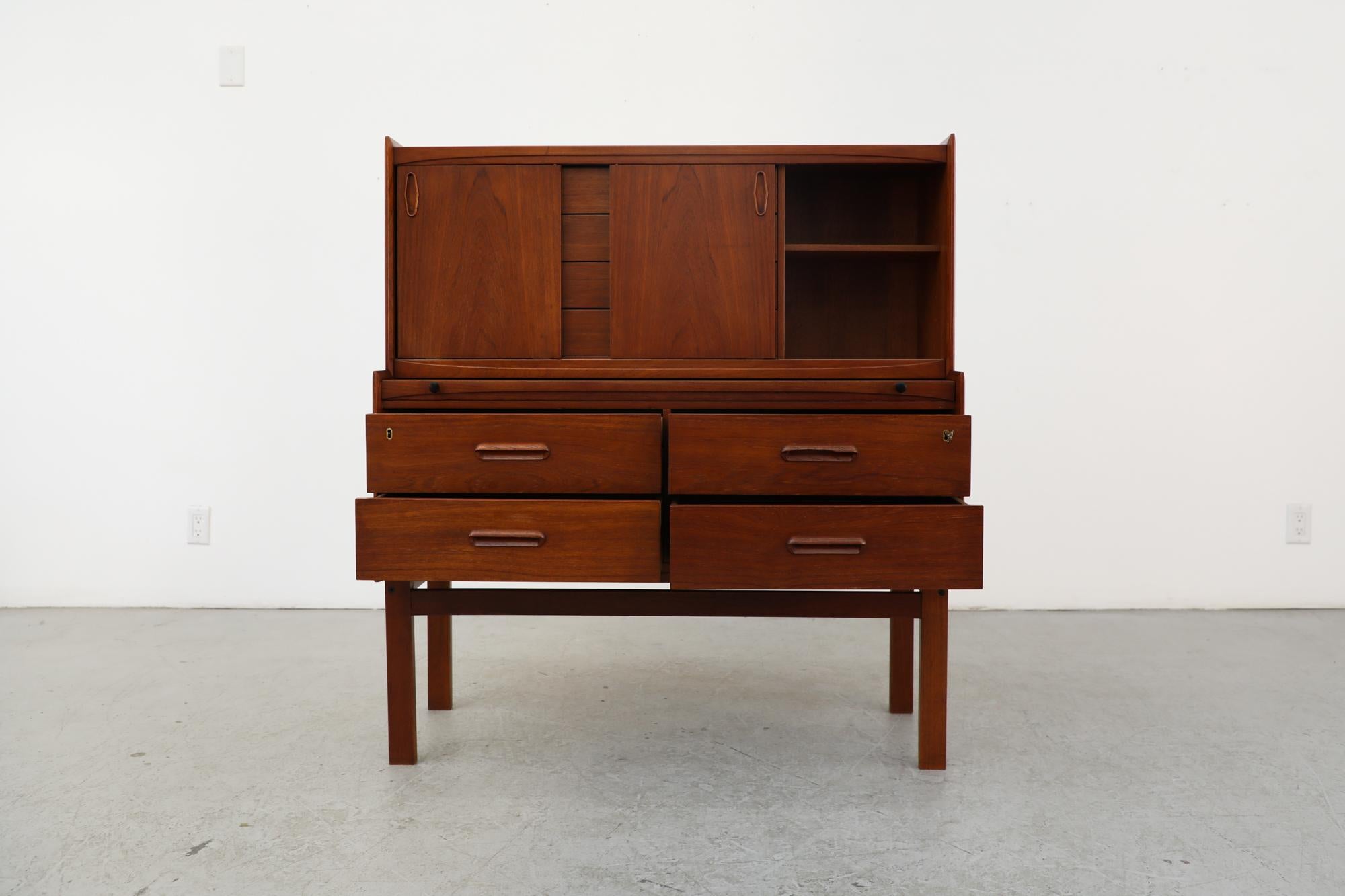 Mid-Century Danish Teak Secretaire In Good Condition In Los Angeles, CA