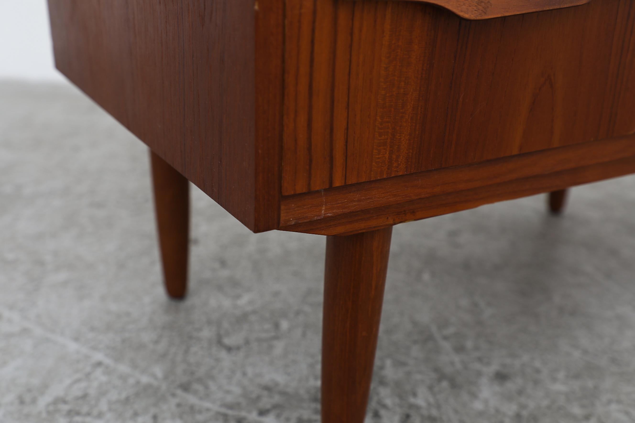 Mid-Century Danish Teak Secretaire w/ Tapered Legs, Pull Out Desk, and Storage 14