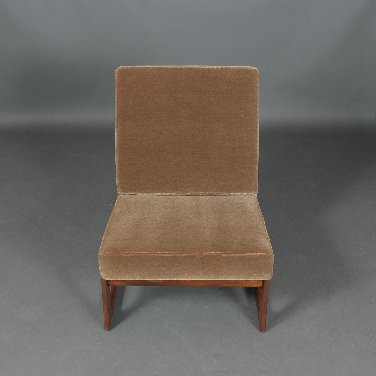 Vintage 1960s Danish Teak Sofa with Mohair Fabric - Mid-Century Elegance For Sale 7