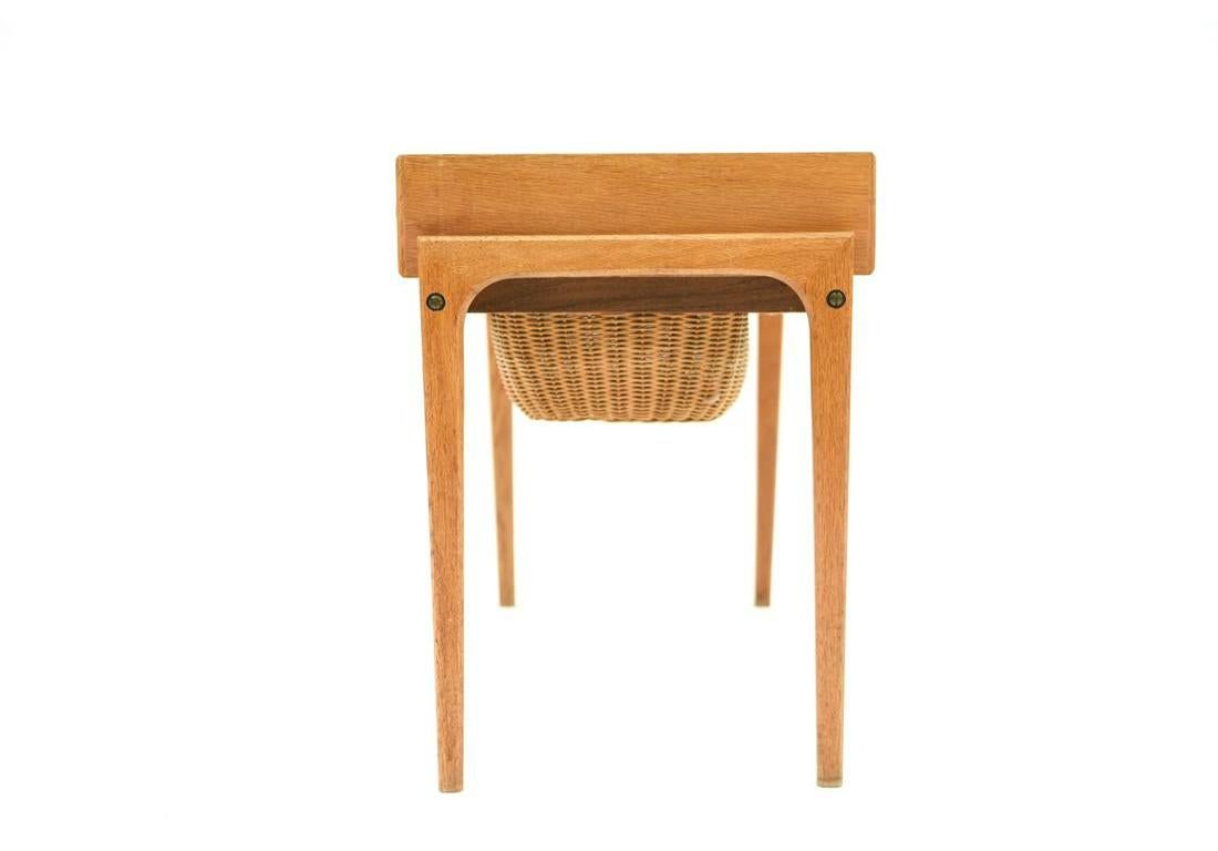 Midcentury Danish Teak Sewing or Side Table In Good Condition In Chicago, IL