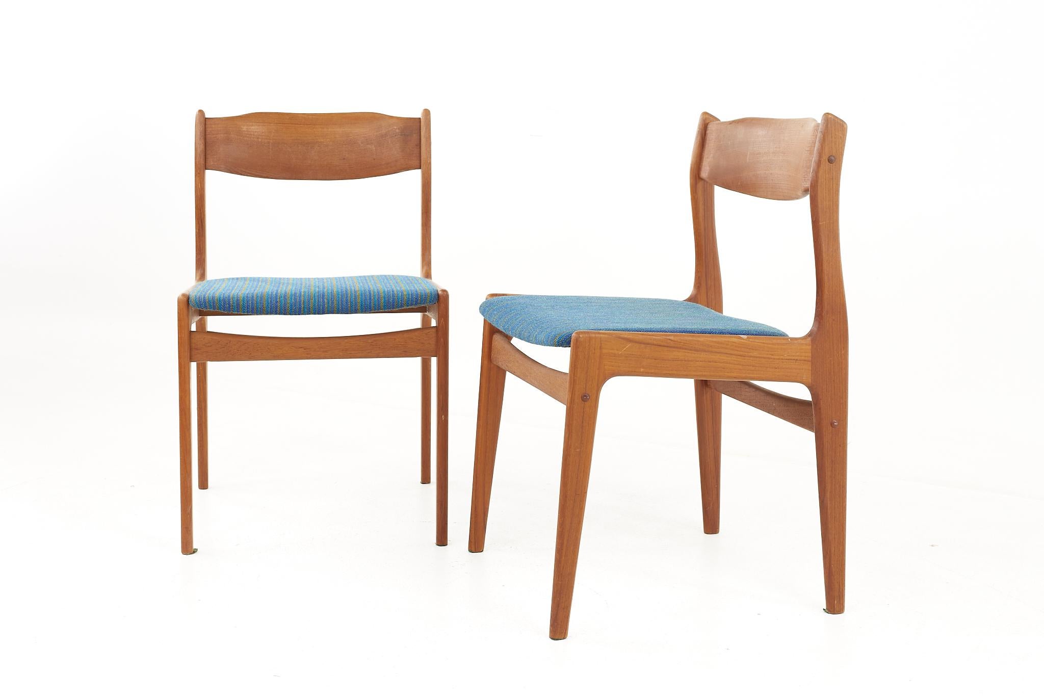 Mid-Century Modern Mid Century Danish Teak Side Chairs, a Pair For Sale