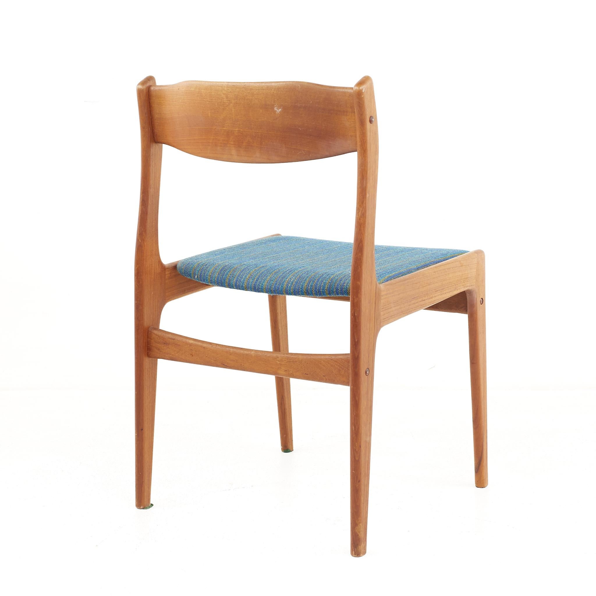 Upholstery Mid Century Danish Teak Side Chairs, a Pair For Sale