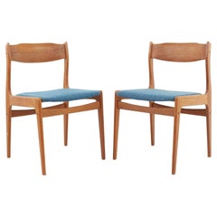 Mid Century Danish Teak Side Chairs, a Pair