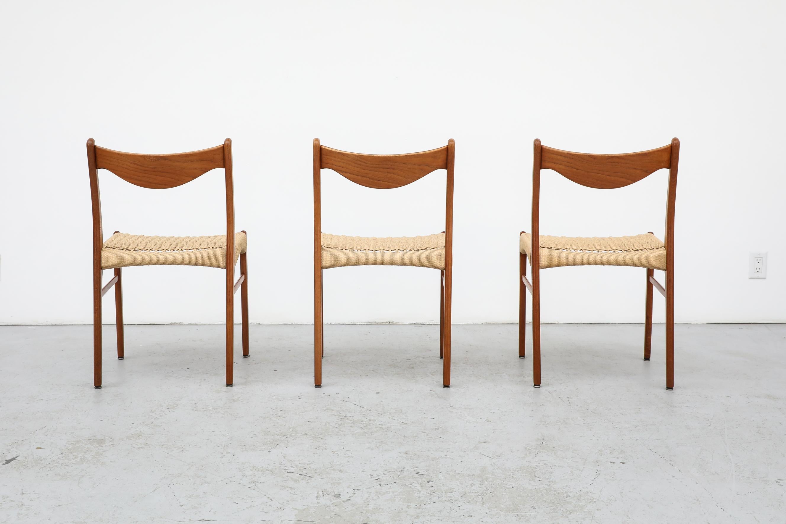 Hand-Woven Mid-Century Danish Teak Side Chair by Arne Wahl Iversen for Glyngøre, 1960s For Sale