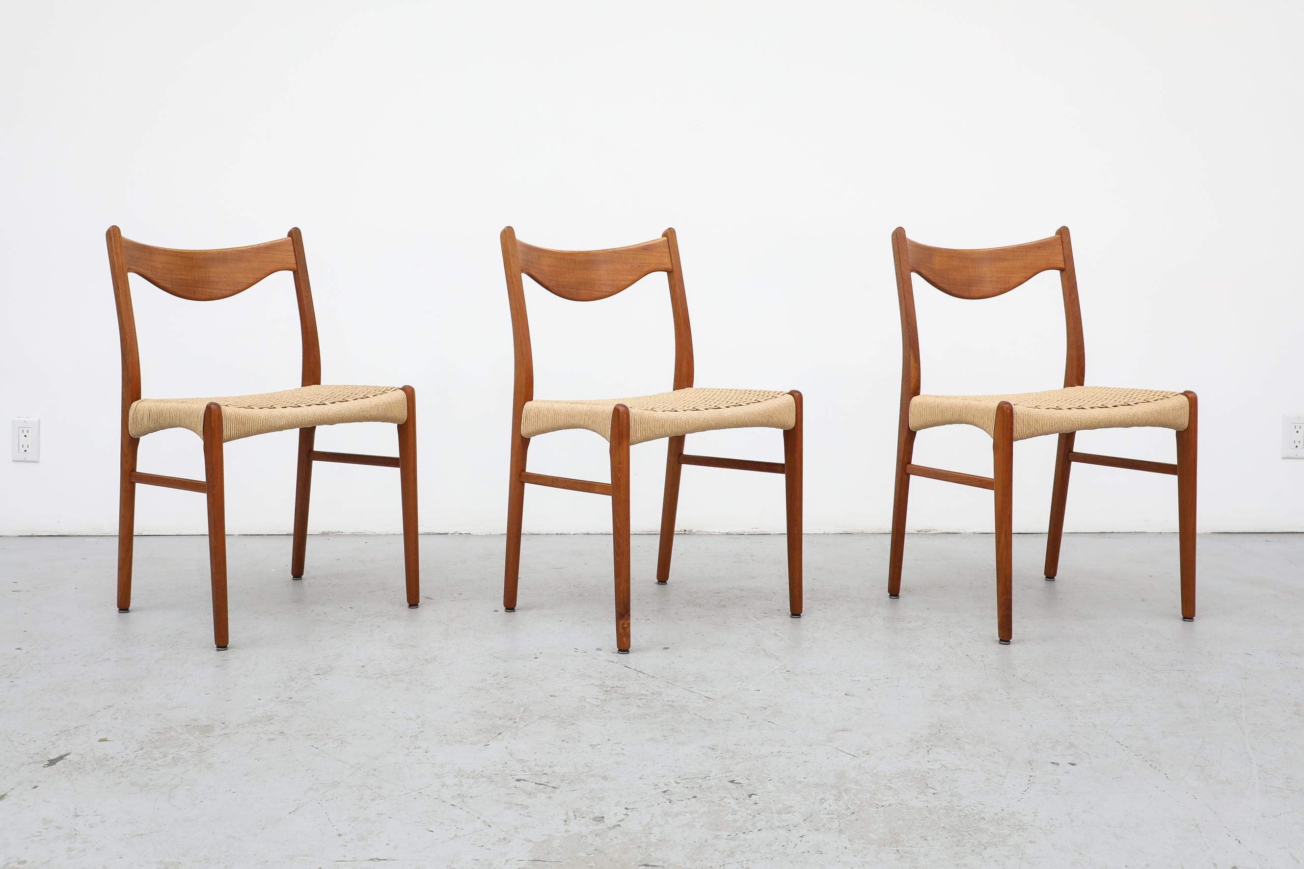 Papercord Mid-Century Danish Teak Side Chair by Arne Wahl Iversen for Glyngøre, 1960s For Sale