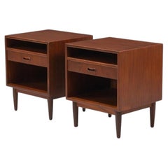 Comodini a un cassetto in teak danese del Mid Century di Arne Vodder per Falster