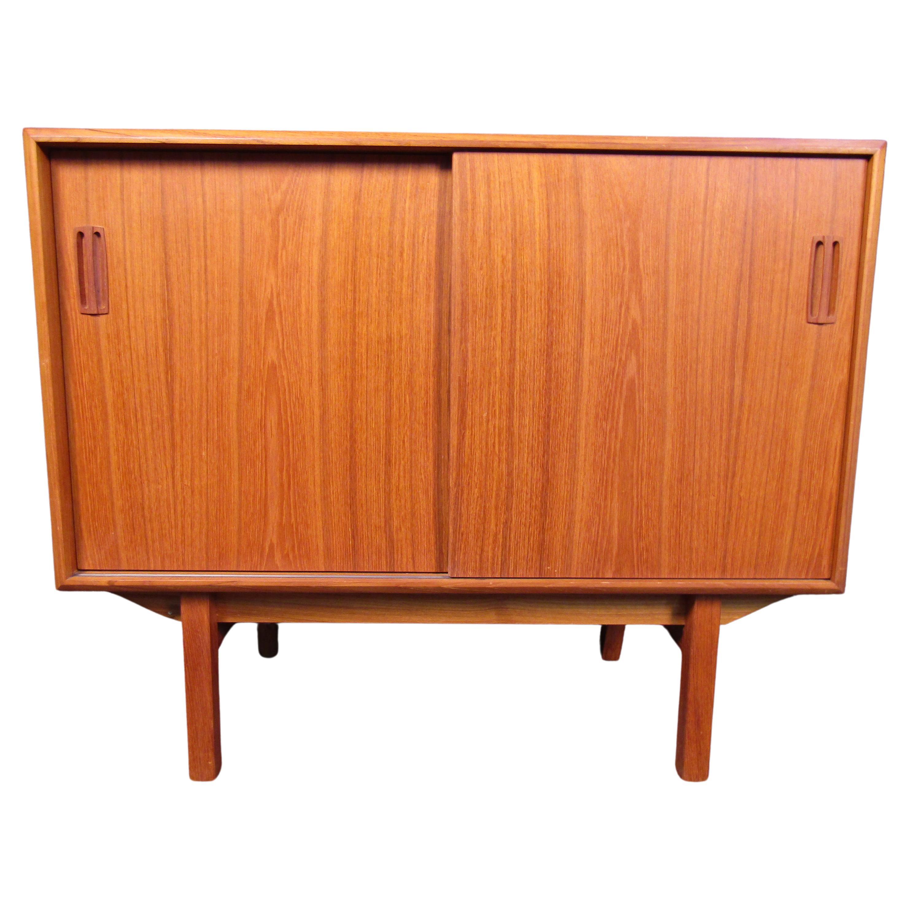 Mid-Century Danish Teak Sliding Door Cabinet