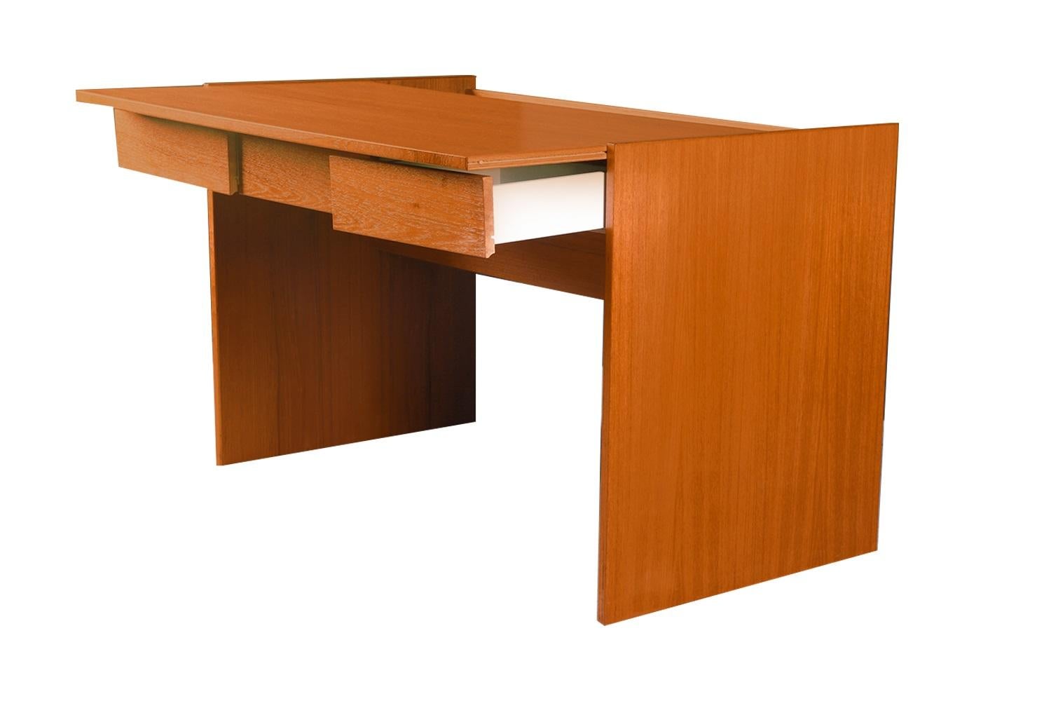 Late 20th Century Mid-Century Danish Teak Sliding Top Desk For Sale