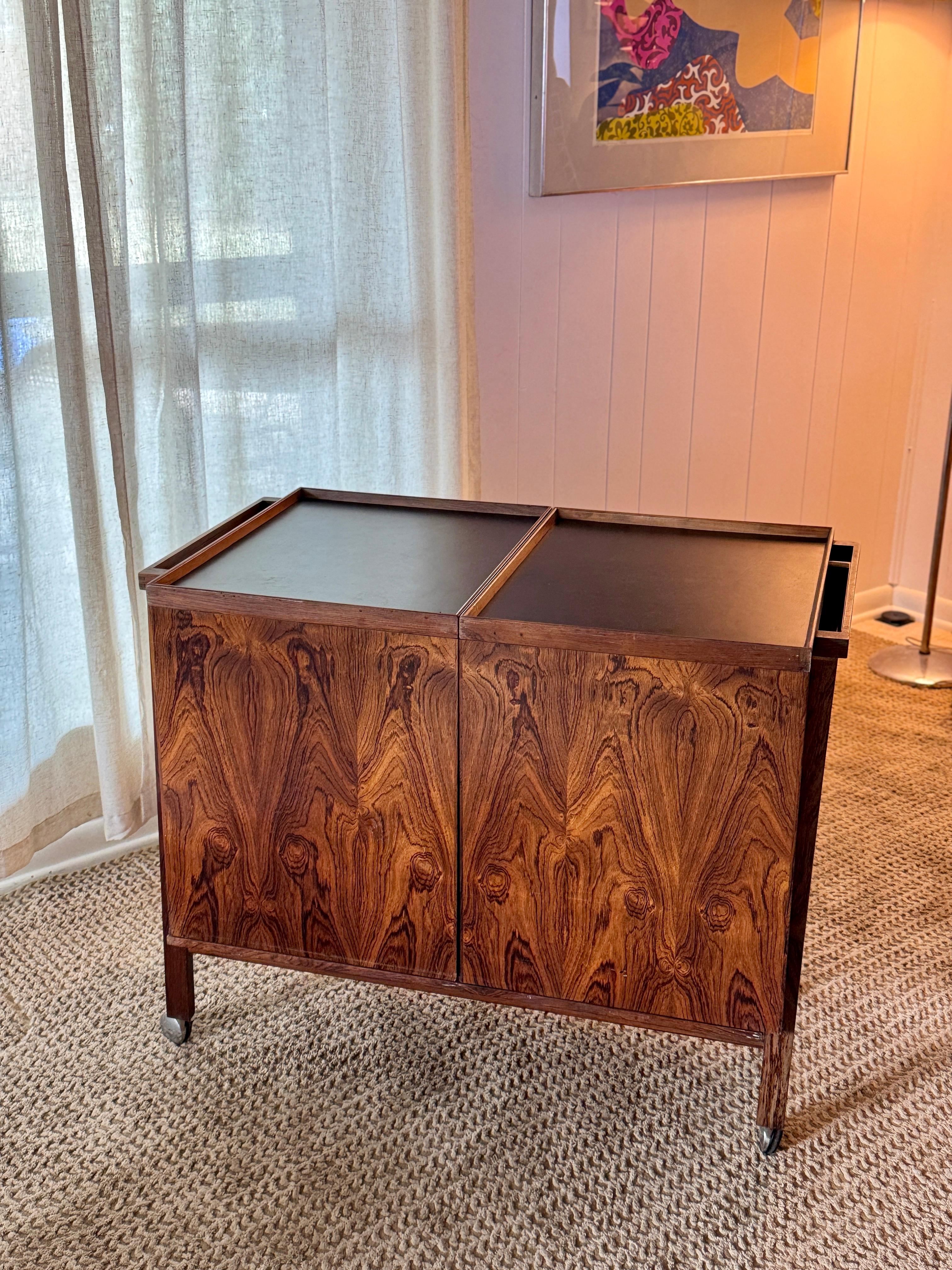 Mid-Century Danish Teak Storage Cabinet, Sliding Doors, circa 1960s For Sale 3