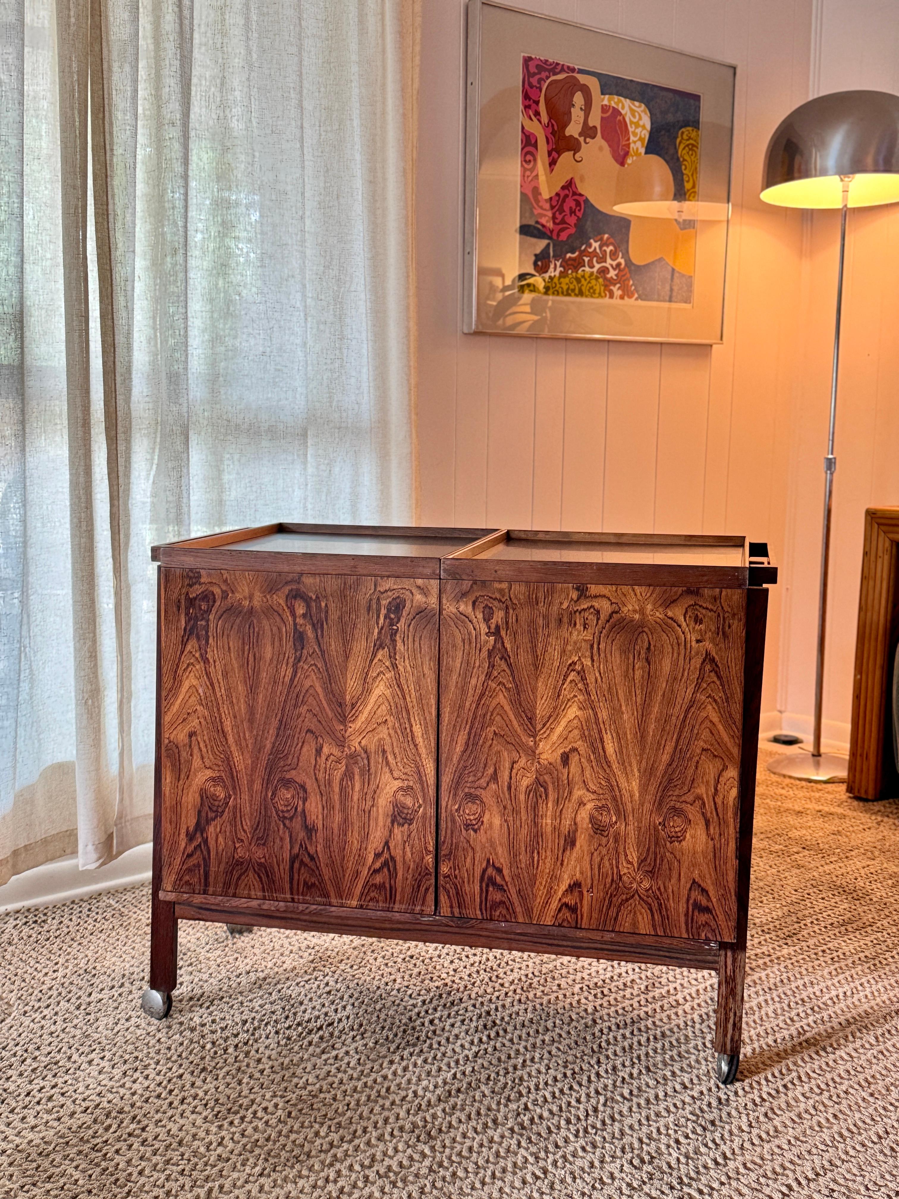 Mid-Century Danish Teak Storage Cabinet, Sliding Doors, circa 1960s For Sale 4