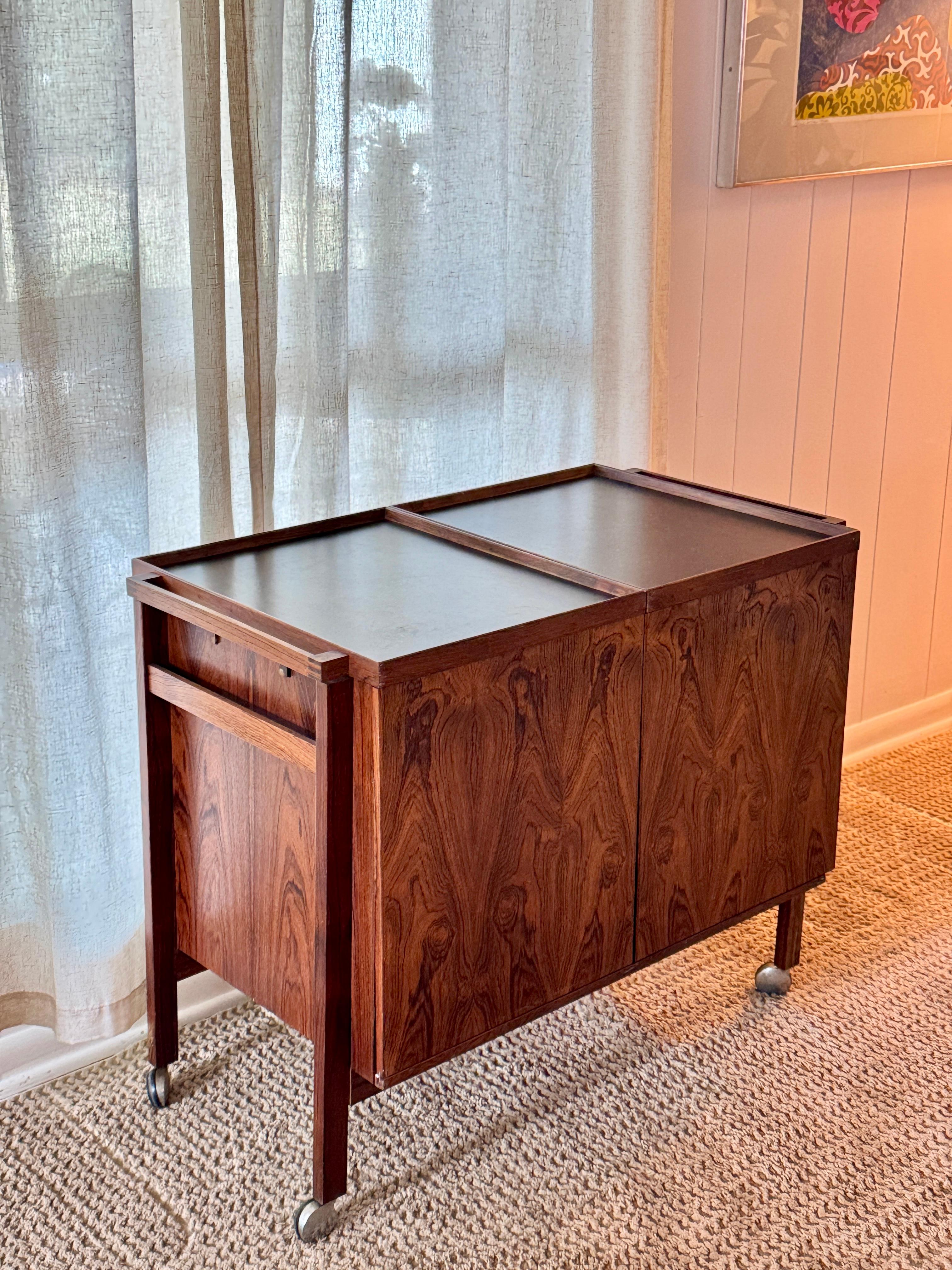 Mid-Century Danish Teak Storage Cabinet, Sliding Doors, circa 1960s For Sale 5