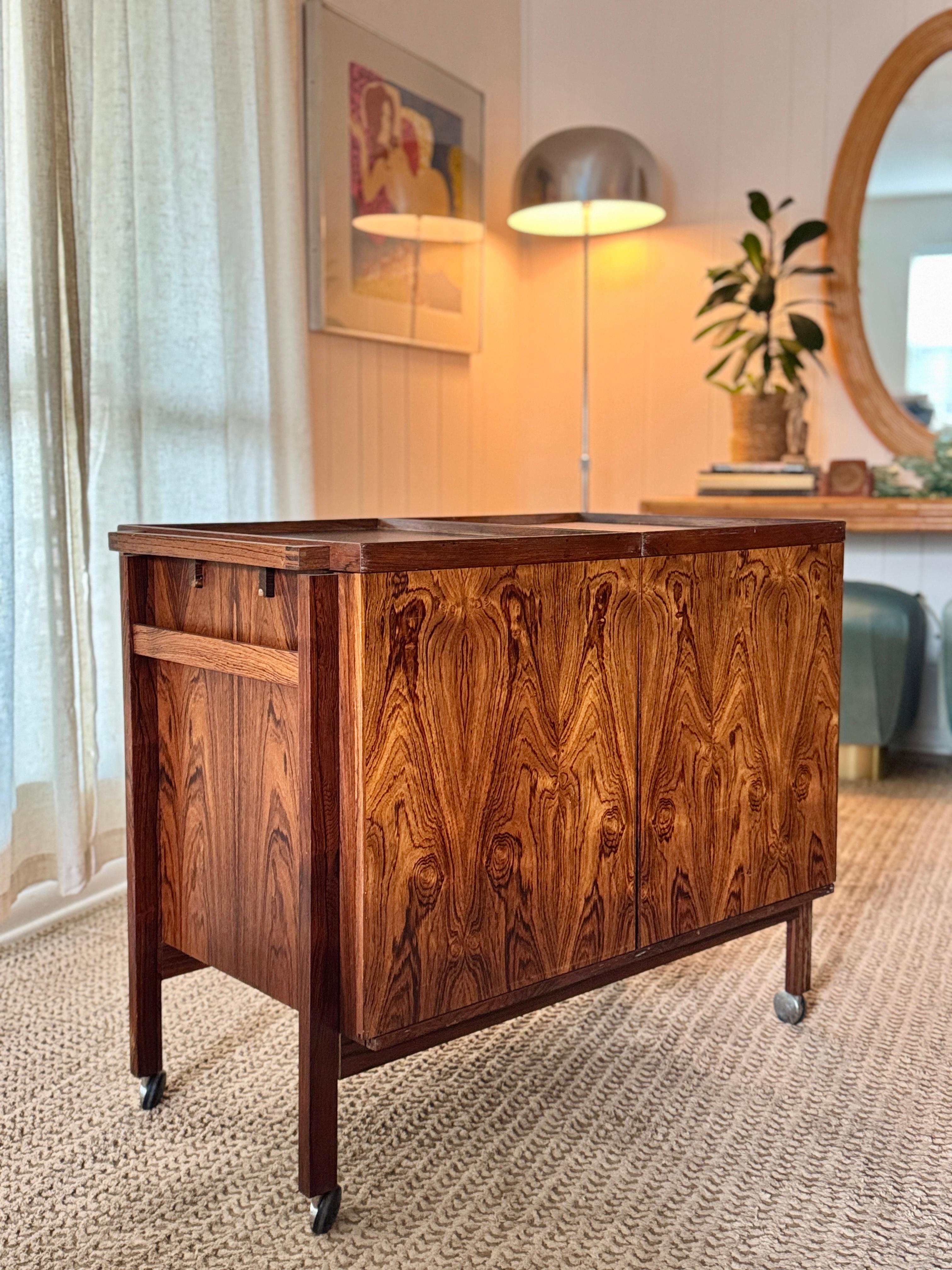 European Mid-Century Danish Teak Storage Cabinet, Sliding Doors, circa 1960s For Sale
