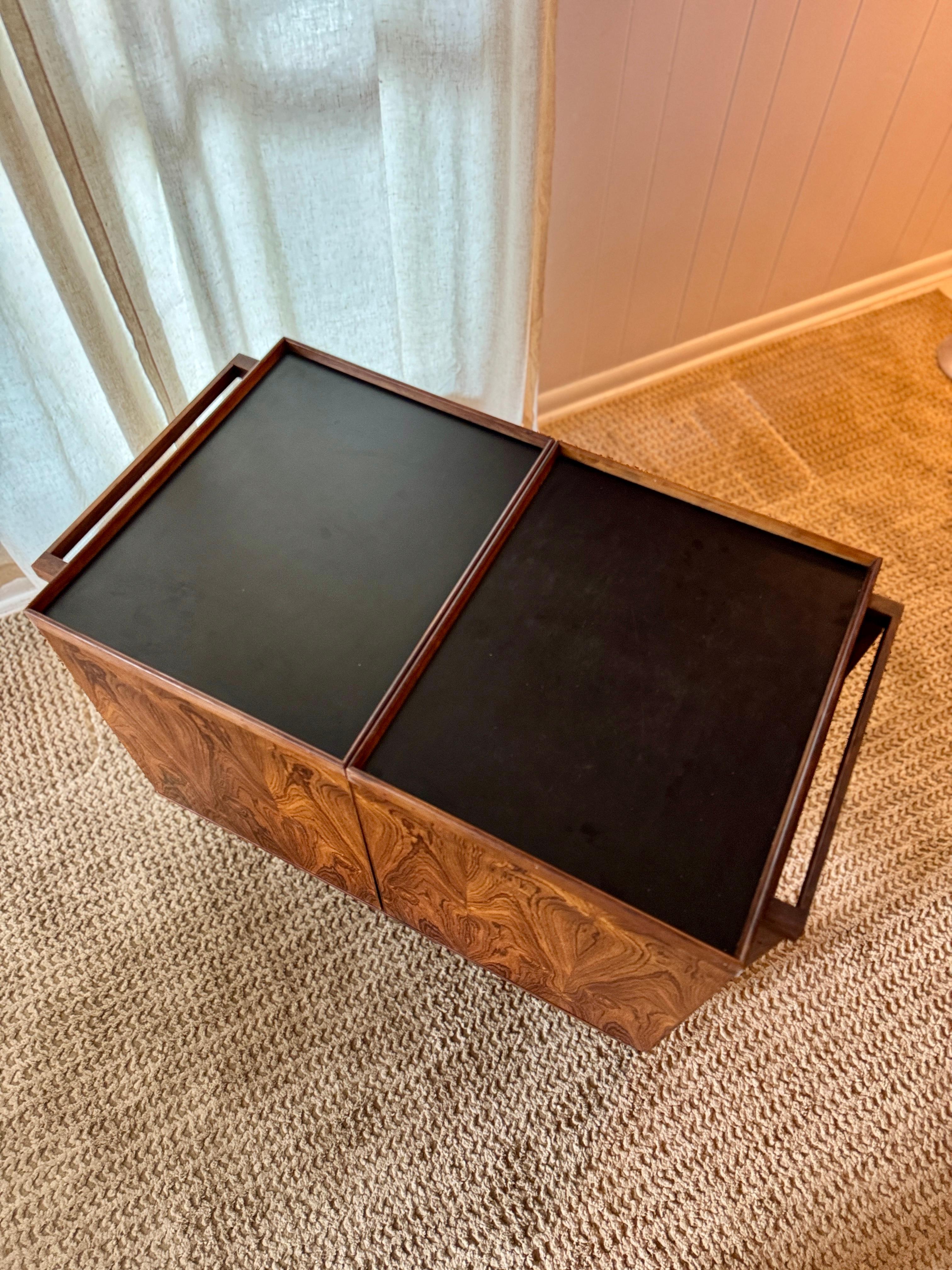 Mid-Century Danish Teak Storage Cabinet, Sliding Doors, circa 1960s For Sale 1