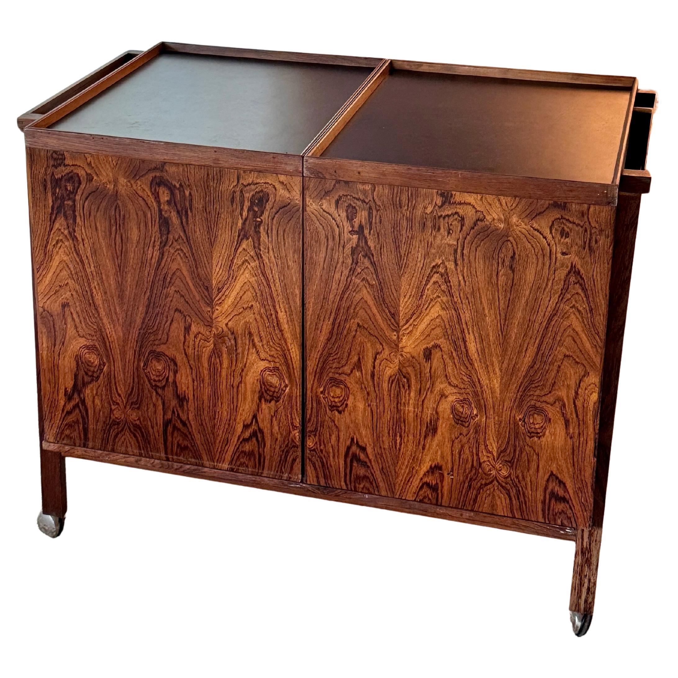 Mid-Century Danish Teak Storage Cabinet, Sliding Doors, circa 1960s For Sale