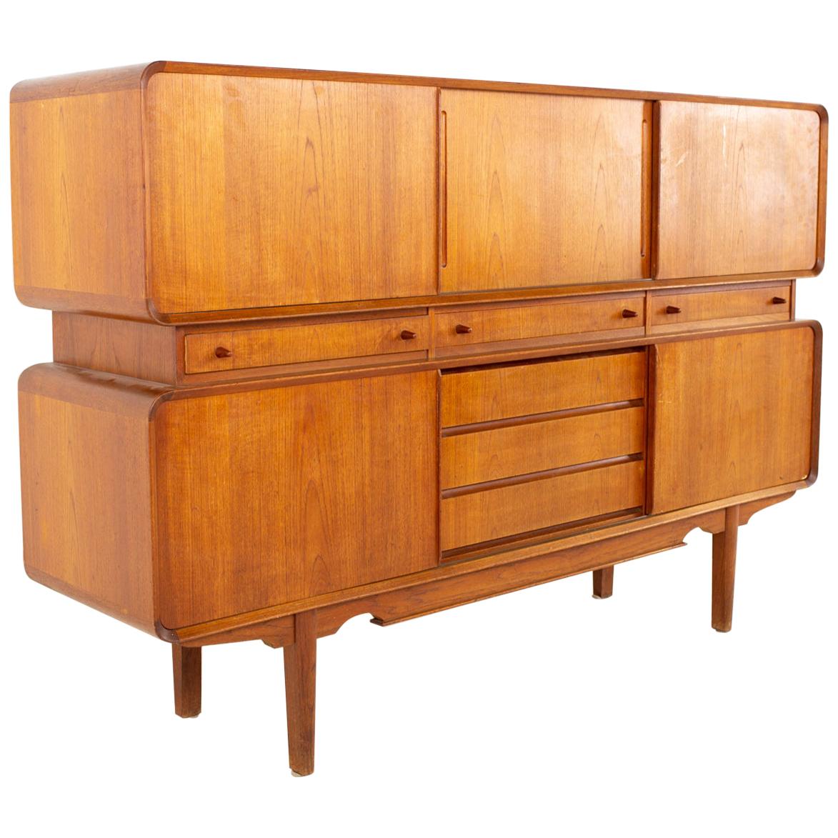 Midcentury Danish Teak Tall Sideboard Buffet Credenza