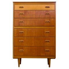 Mid Century Danish Teak Tallboy Chest of Drawers, 1960s
