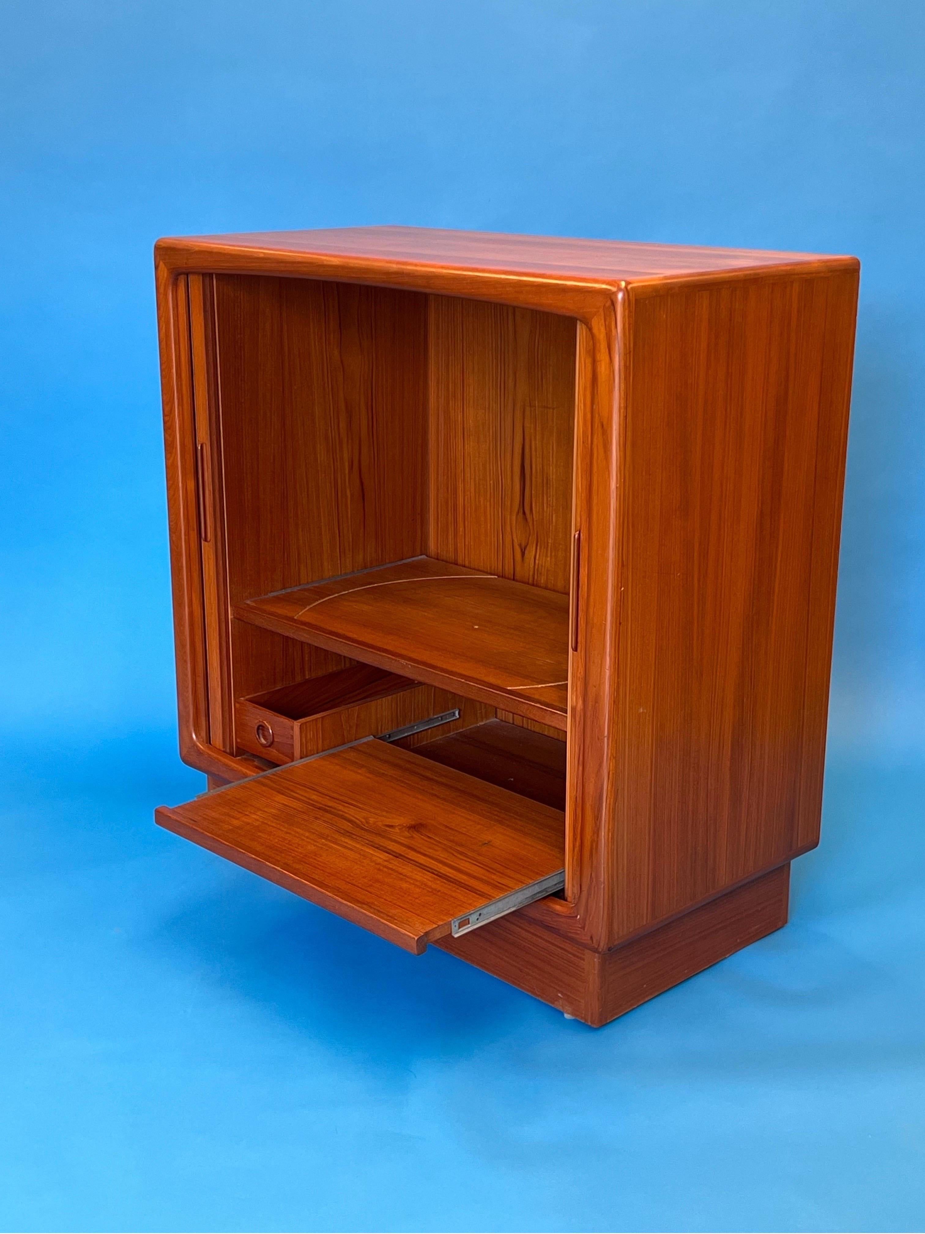 Late 20th Century Mid Century Danish Teak Tambour Door Console