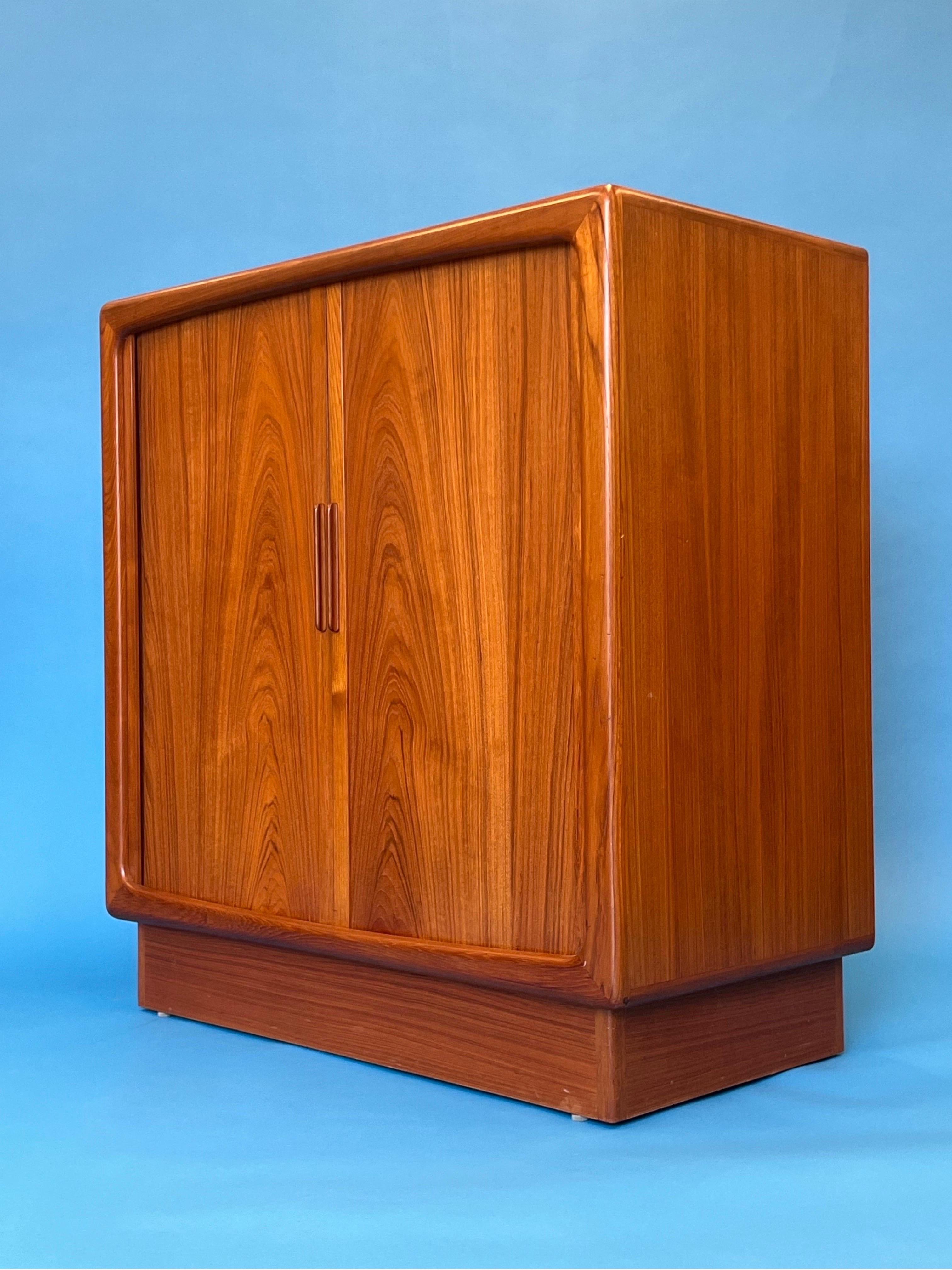 Mid Century Danish Teak Tambour Door Console 2