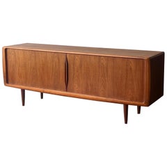 Mid-Century Danish Teak Tambour Door Credenza