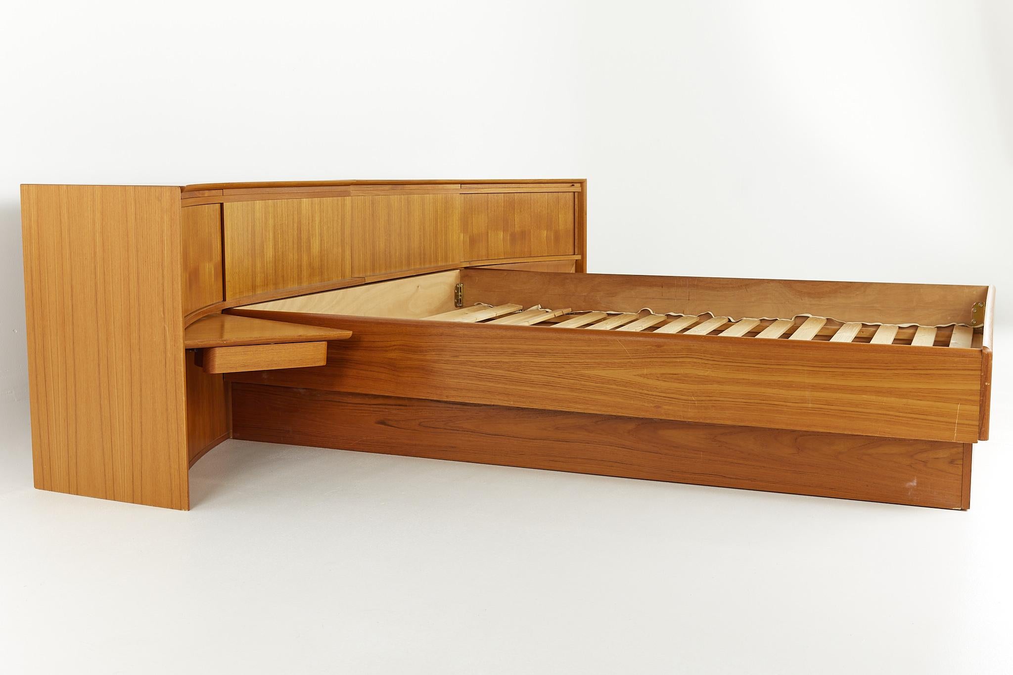 floating bed frame with night stands
