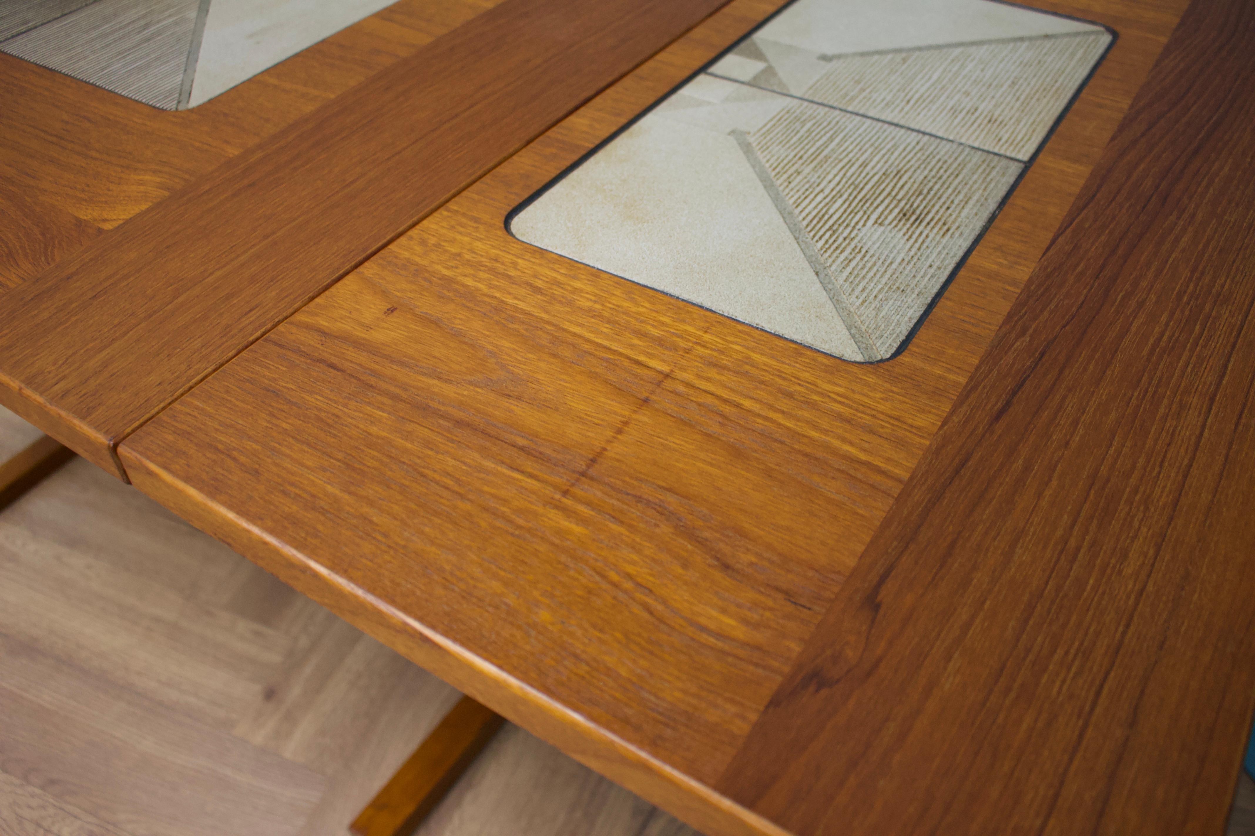 Mid Century Danish Teak Tiled Extendable Dining Table from Gangso Mobler 4
