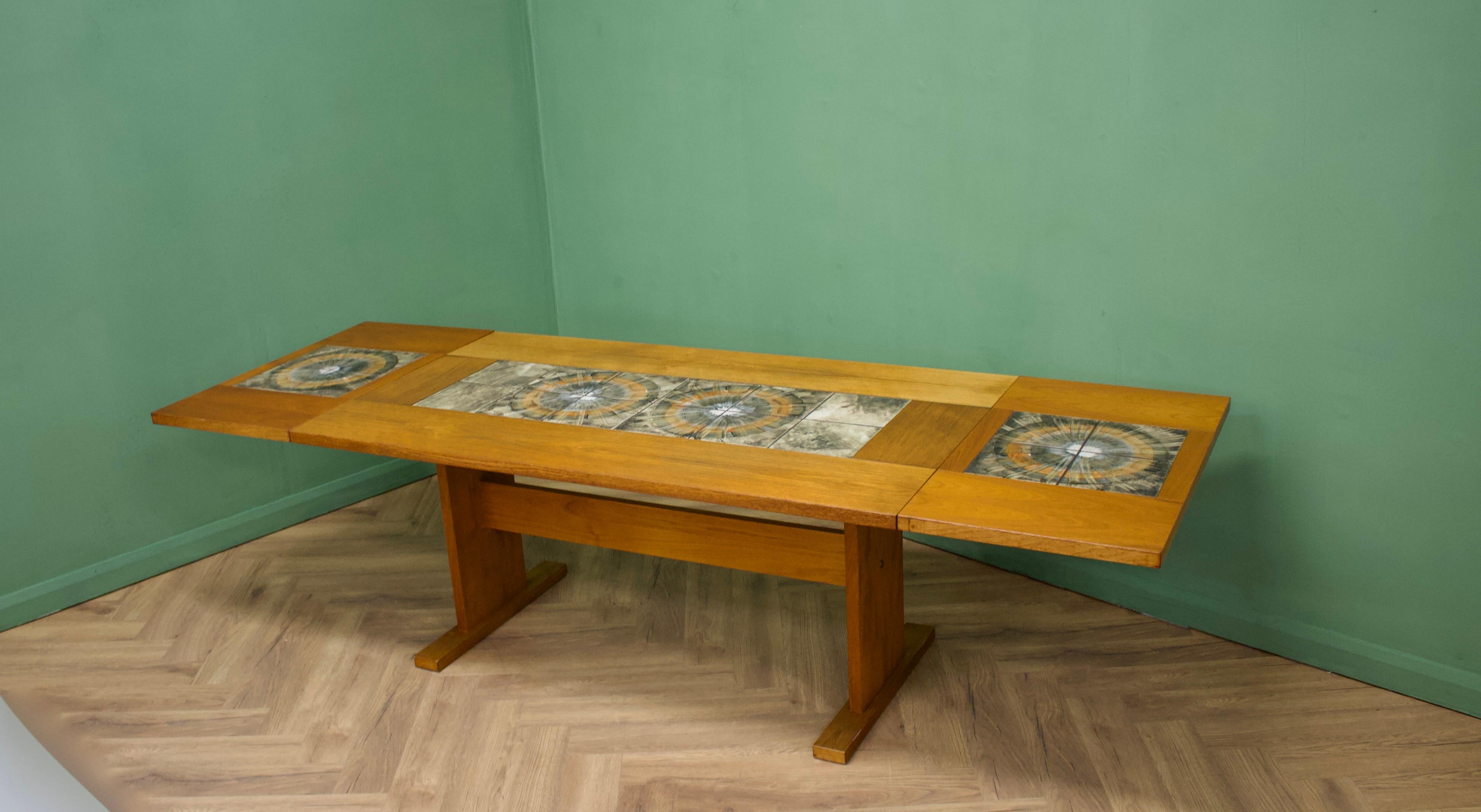 Mid-Century Modern Mid Century Danish Teak Tiled Extendable Dining Table from Gangso Mobler For Sale