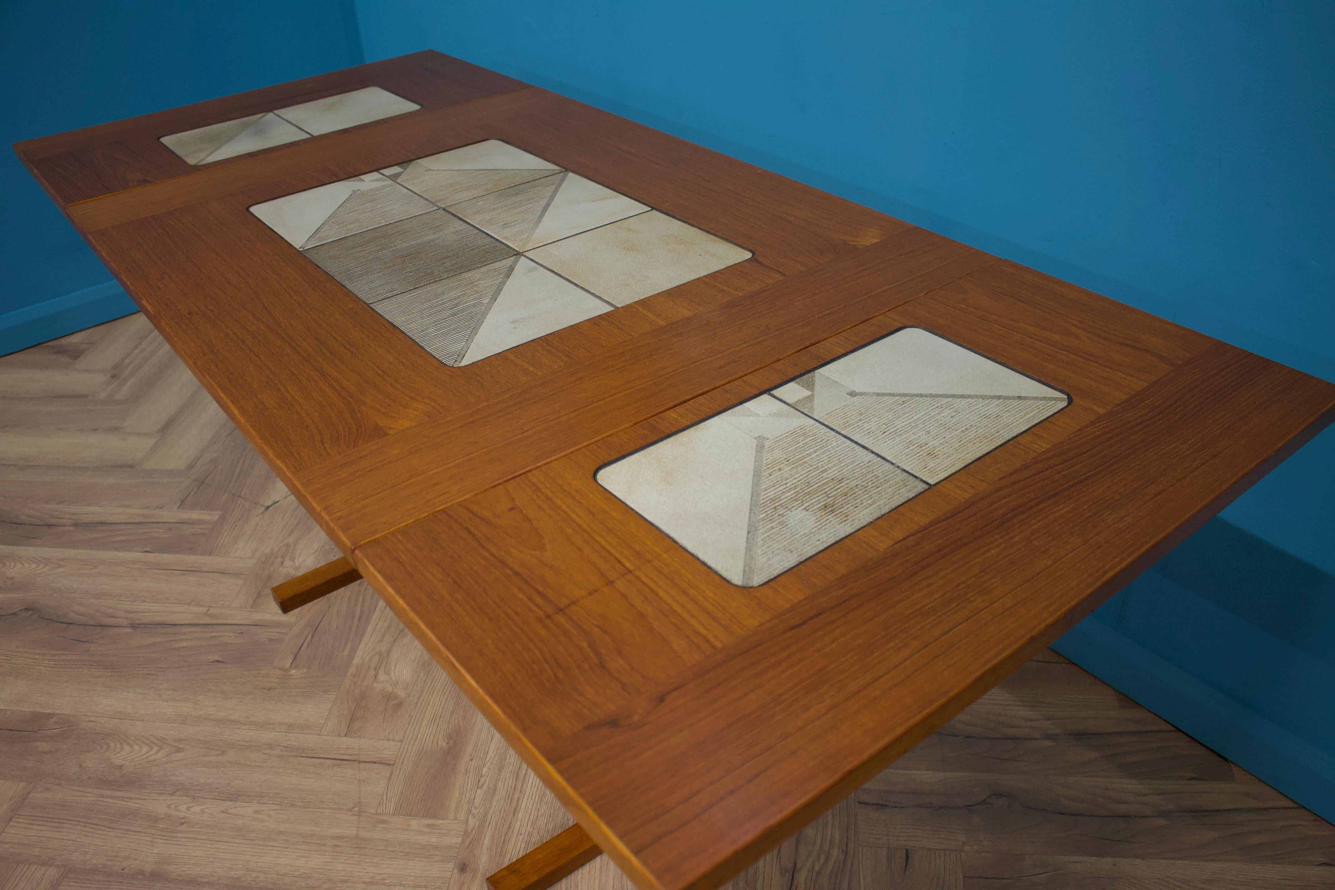 Mid Century Danish Teak Tiled Extendable Dining Table from Gangso Mobler In Good Condition In South Shields, GB