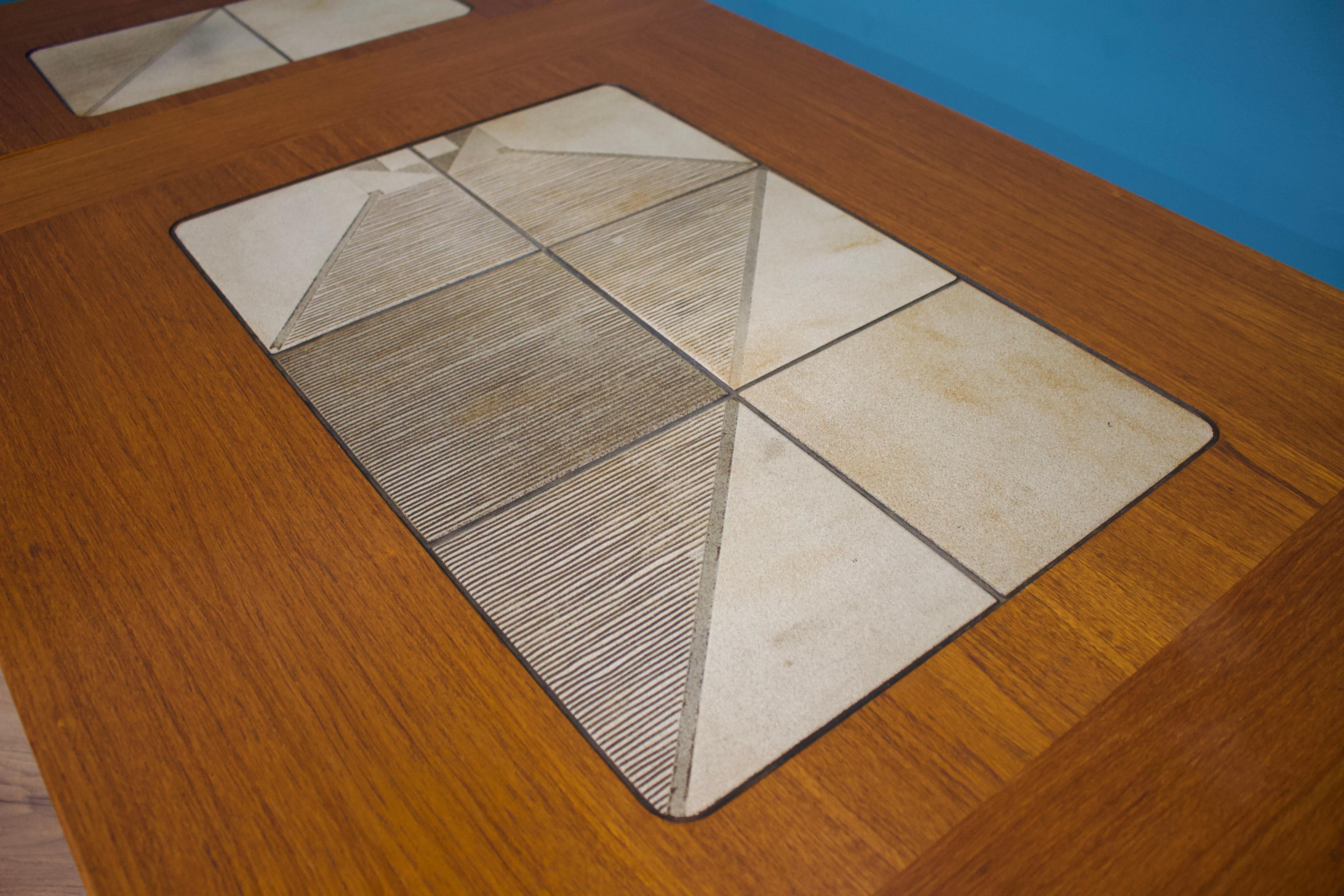 20th Century Mid Century Danish Teak Tiled Extendable Dining Table from Gangso Mobler